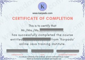 karpado sampel certificate